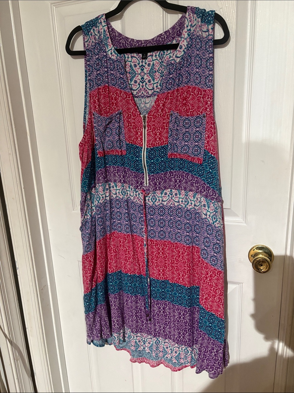 torrid Sleeveless Zip-Front dress in Pink, Purple & Teal